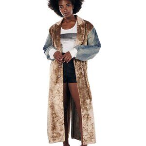 Unisex Velour Designer Coat – 90s Streetwear Style Oversized Luxury Look